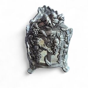 Vintage Carson Vineyard Jar Candle Holder – Grapes & Vines Pewter Tone (1997)